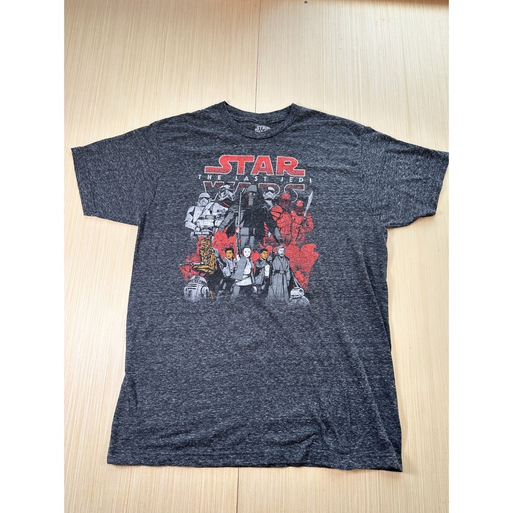 Star Wars Fifth Sun T-Shirt Mens L Heather‎ Gray Graphic The Last Jedi Crew Neck